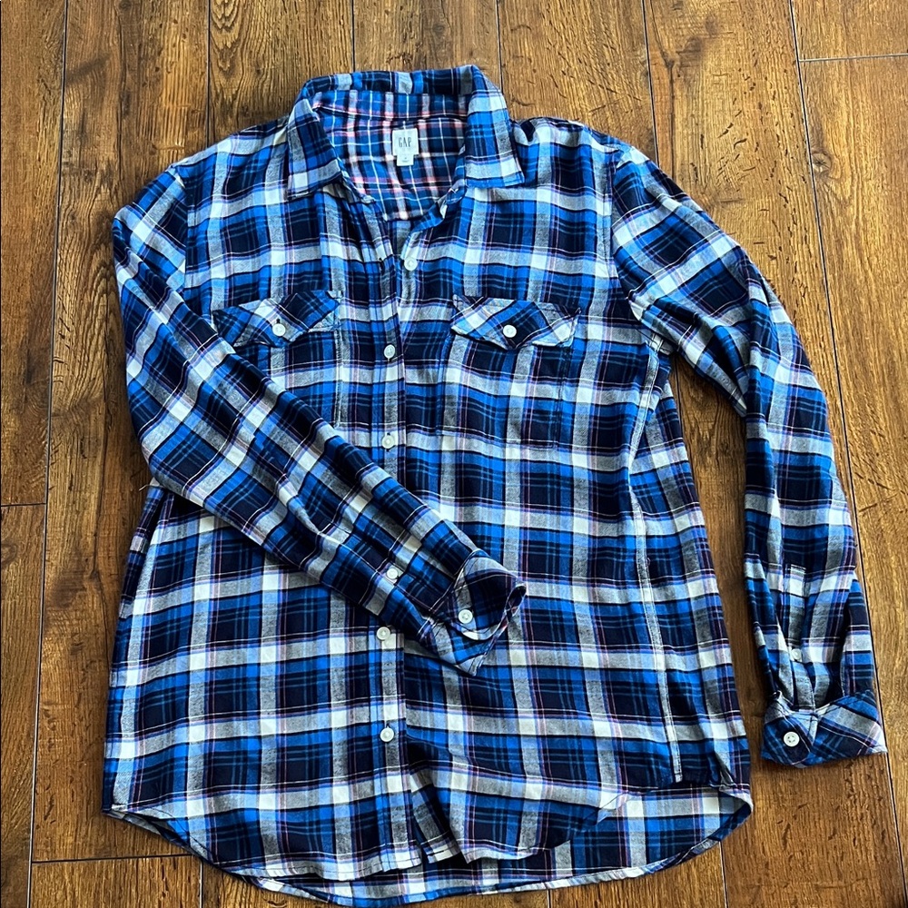 Gap Plaid Blue Shirt
